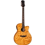 Luna Gypsy Quilt Ash Acoustic/Electric Guitar, Gloss Natural Finish