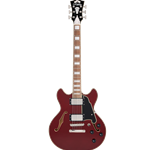 D'Angelico Burnt Red Premier Mini Double Cutaway Semi-Hollow Body Electric Guitar
