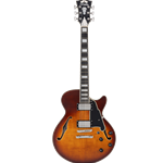 D'Angelico Dark Iced Tea Burst Premier Single Cutaway Semi-Hollow Body Electric Guitar