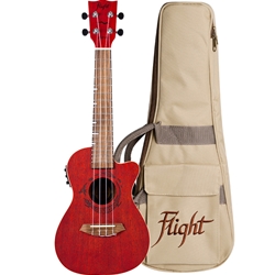 Flight DUC380 Acoustic/Electric Concert Ukulele, Coral