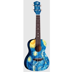 Luna Starry Night Concert Ukulele with Gigbag