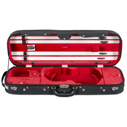 Core Full Size Violin Woodshell Suspension Case, European Style, Black/Wine