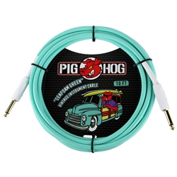 Pig Hog 10' Cable, Seafoam Green